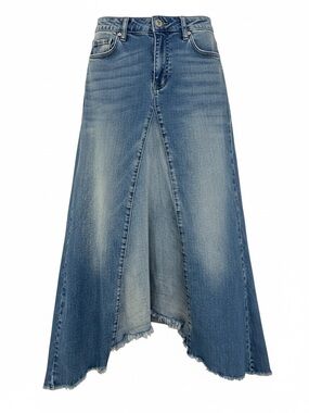 Wash Lab Selma Pieced Denim Maxi Skirt blue
size 28